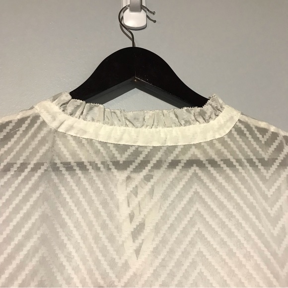 2 for $20. Alfred Sung White Ruffled Neck Line with Tie closure. Size Large - Picture 7 of 12